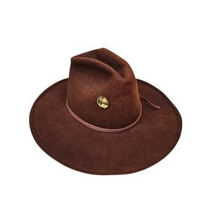 Vintage Teton Dark Brown‎ Wool Felt Unisex Mens Womens Cowboy Hat Size 6 ⅞